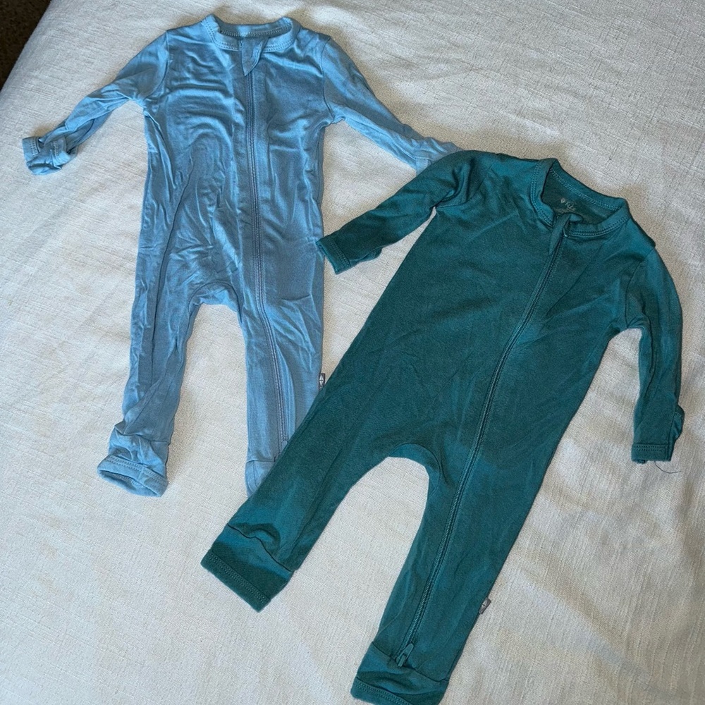Kyte BABY Blue and Teal Two-Pack Footie One-Pieces